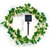Artificial Ivy Solar Powered String Lights 180Pcs Leaves 50Pcs LED Beads Fake Leaf Fairy Lamps IP65 Waterproof DIY Decorative Night Light For Wedding