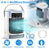 Portable Air Conditioner Fan Evaporative Humidifier 3 Speed Spray Personal Cold Mist Air Cooler Desk Table Fan Water Tank Night Light Adjustable Angel