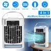 Portable Air Conditioner Fan Evaporative Humidifier 3 Speed Spray Personal Cold Mist Air Cooler Desk Table Fan Water Tank Night Light Adjustable Angel