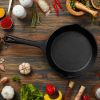 3Pcs Pre-Seasoned Cast Iron Skillet Set 6/8/10in Non-Stick Oven Safe Cookware Heat-Resistant Frying Pan for Frying Sautéing Cooking Baking
