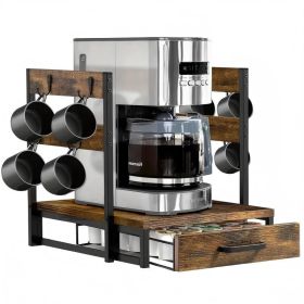 Coffee Maker Storage Rack Coffee Bean Accessories Organizer Sturdy K-Cup Storage Drawer With Cup Holder Coffee Maker Stand Kitchen And Office Countert