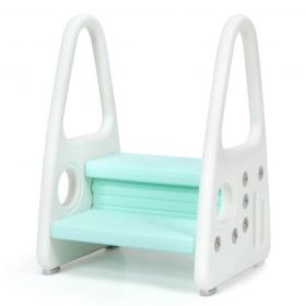 Kids Step Stool Learning Helper with Armrest for Kitchen - Color: Blue