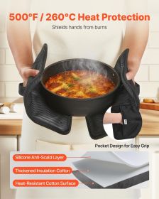 Pot Holders, Heat Resistant to 500?Â°F with Ribbed Soft Anti-Slip Silicone Strips, 100% Cotton 9.06 x 8.98 inch Hot Pads with 2 No-Marks Hooks, Washab