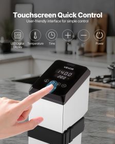 Sous Vide Precision Cooker, 1500W Sous-Vide Cooking Machine, Immersion Circulator with LED Digital Display, Adjustable Screw Clamp, Fast-Heating, Accu