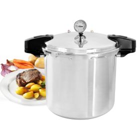 MegaChef 24 Quart Large Capacity Aluminum Stovetop Pressure Cooker for Induction and Gas Stove-Tops