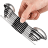 Color: Light Grey, Measuring Weight: 1g - 8Pcs/Set Magnetic Measuring Spoon Set Stainless Steel Stackable Double-sided Teaspoons Metal Accurate for Co