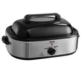 VEVOR Electric Roaster Oven, 22 QT Turkey Roaster Oven with Self-Basting Lid, 1450W Roaster Oven with Defrost & Warm Function, Adjustable Temp