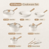 Carote 13-Piece White Granite Nonstick Cookware Set – Induction & All-Stove Compatible, PFOA-Free