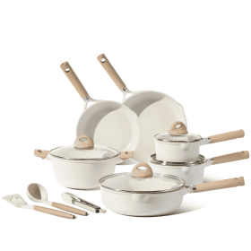 Carote 13-Piece White Granite Nonstick Cookware Set – Induction & All-Stove Compatible, PFOA-Free