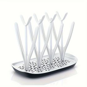 Bottle Drying Rack Space Saving Countertop Baby Bottle Holder, Drying Rack for Baby Bottles Accessories - Stores Up to 12 Bottles, Dishwasher Safe