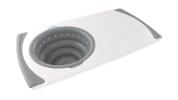 Cutting Board With Strainer White And Grey