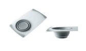 Cutting Board With Strainer White And Grey