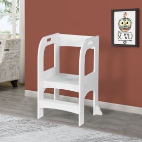 Child Standing Tower;  Step Stools for Kids;  Toddler Step Stool for Kitchen Counter;  White