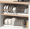 Qwork Pot and Pan Storage Rack, Extendable Pot and Pan Organizer for Kitchen Cabinets