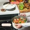 Beautiful 12-Piece Ceramic Nonstick Cookware Set with Strainer Lids – White Icing by Drew Barrymore