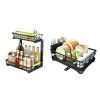 2 in Set Dish Drying Rack and Under Sink Organizer Rack, Large Dish Rack with Drainboard, 2 Tier Pull Out Cabinet Shelf for Kitchen Storage