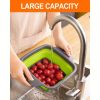 Over-the-Sink Colander, Extendable Strainer Basket for Washing Vegetables and Fruits, Draining Cooked Pasta, and Drying Dishes- Set of 2 Sizes
