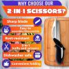 Kitchen Scissors for Food 2 in 1 Cutting Board Scissors & Knife with Locking Mechanism & Stainless Steel Blades Multifunctional Kitchen Shears for Eff