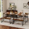 4 Piece Dining Table Set, Kitchen Room Table and 2 Chairs for 4 with Bench for Home, Kitchen, Living Room