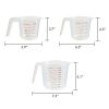 3-Piece Tapered Spout Nesting Plastic Measuring Cups Set, Clear