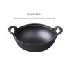 WANGYUANJI Yuanbao Pot 13.4", Cast Iron Stew Pot, Non-coated Non-stick Saucepan for Making Soup, Cooking Porridge, Gas, Induction, with Wire Balls