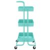 3-Tier Kitchen Trolley Turquoise 16.5"x13.8"x33.5" Iron and ABS