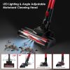 Cordless Vacuum Cleaner Lightweight Handheld Vacuum Upright Stick Floor Vacuum Battery Powered Mop with Lighting 2 Speeds 12000PA Suction 4 Tools Moun