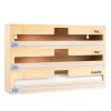 3-in-1 Packaging Storage Box with Cutter and Label, Cling Wrap