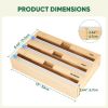 3-in-1 Packaging Storage Box with Cutter and Label, Cling Wrap