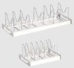 Qwork Pot and Pan Storage Rack, Extendable Pot and Pan Organizer for Kitchen Cabinets