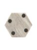 Set Of 4 Hexagonal Marble Coasters | Marble Drink Coaster | Kitchen Decorative Coaster for Table
