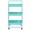 3-Tier Kitchen Trolley Turquoise 16.5"x13.8"x33.5" Iron and ABS