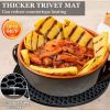 Silicone Trivet Mats - 1Heat Resistant Pot Holders, Multipurpose Non-Slip Hot Pads for Kitchen Potholders, Hot Dishers, Jar Opener, Spoon Holder