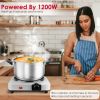 1200W Electric Infrared Single Burner Portable Heating Hot Plate Stove Countertop RV Hotplate with 7.5' Glass Cooktop Stepless Temperature Adjustments
