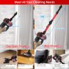Cordless Vacuum Cleaner Lightweight Handheld Vacuum Upright Stick Floor Vacuum Battery Powered Mop with Lighting 2 Speeds 12000PA Suction 4 Tools Moun