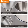 IAGREEA Stainless Steel Mixing Bowl With Handle, Lightweight And Drop Resistant, Suitable For Kitchen Aet Of 4.5QT/5QT Kitchenaid Stand Mixers Models