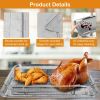 2Pcs Air Fryer Basket Tray 15.35x11.61in Stainless Steel Rustproof Non-Stick Oven Pan and Tray