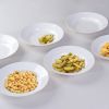 White Dinner Plates Set of 6, 9.5 Inch Salad Serving Modern Round Dishes - Dishwasher, Microwave, Oven Safe, Scratch Resistant, Smooth Glaze