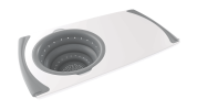 Cutting Board With Strainer White And Grey