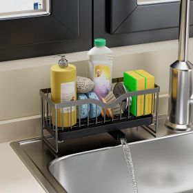 Kitchen Household Wall-mounted Multifunctional Multi-layer Carbon Steel Cleaning Supplies Rack,Please Note That This Product Is Shipped By Yourself Fo (Color: Grey)