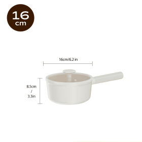 2 Piece Set 6.3 Inch,7.87 Inch ,1.5 QT,3 QT, Aluminum Mini Pots With Detachable Handles And Glass Lids ,Free Of PFOA,PFOS, Dishwasher Safe, Compatible (Option: 16cm-White)