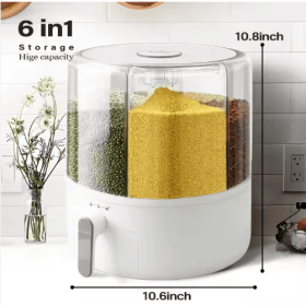 Rice Storage Containers Food Grain Cereal Bins Pet Food Storage Yikexiomi Bucket (Color: White)
