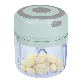 Mini Electric Garlic Chopper 8.45OZ Cordless Garlic Mincer Food Chopper Rechargeable Food Blender Chili Nut Onion Pepper Meat Ginger Baby Food (Option: ElectricChopper Green)