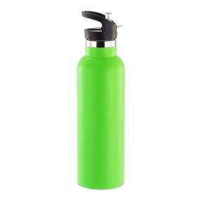 Sports Water Bottle Stainless Steel Vacuum-Insulated Drinking Cup w/ Straws Outdoor Cycling Hiking (Option: StillWaterBottle500mlGRN)
