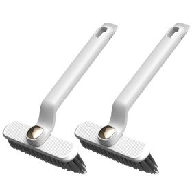 2 Pack Multi-Function Rotating Crevice Cleaning Brush Stiff Bristle Brush Gap Cleaner with 2-In-1 Clip and Spade for Tight Spaces Bathroom Kitchen (Option: 2PcsCleanBrushWhite)