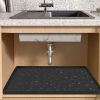 Silicone Under Sink Mat for Cabinet 34x22" Sink Cabinet Protector Mat Kitchen Bathroom Cabinet Liner with Drain Hole Hold Up to 3 Callons Liquid