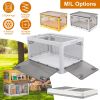 70QT/66L Foldable Storage Bins with Lid 4 Doors Collapsible Stackable Closet Organizer Containers with Lock 4Pcs Wheels