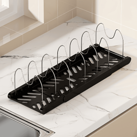 Cookware Storage Rack (Color: Black)