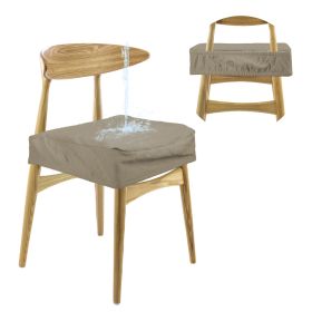 4Pack Waterproof Dining Chair Slipcovers Stretch Chair Seat Slipcovers Removable Washable Jacquard Seat Covers for Dining Room (Option: 4PcsSeatCoverTaupe)