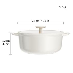 Soup Pot (Option: Beige-28cm)